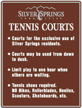 SS Communities tennis courts sign - 2008 Silver Springs Communities tennis court sign 2008