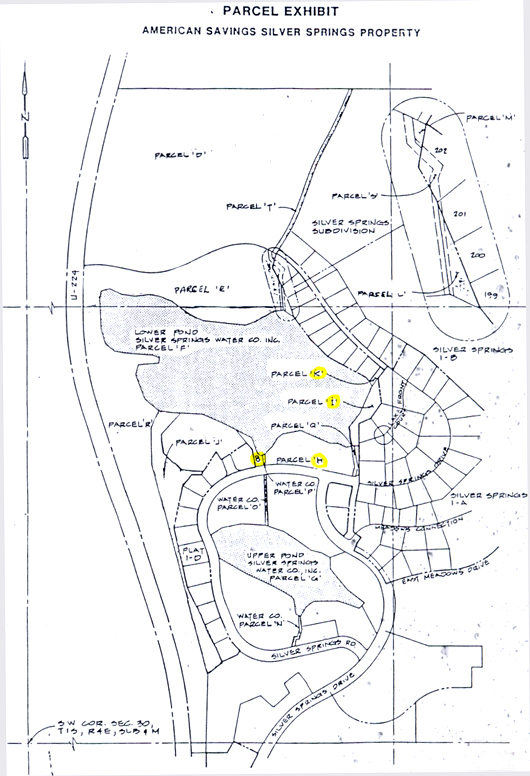 July 1985 Silver Springs Parcel Exhibit for American Savings - drawn by J.J. Johnson Engineering Company