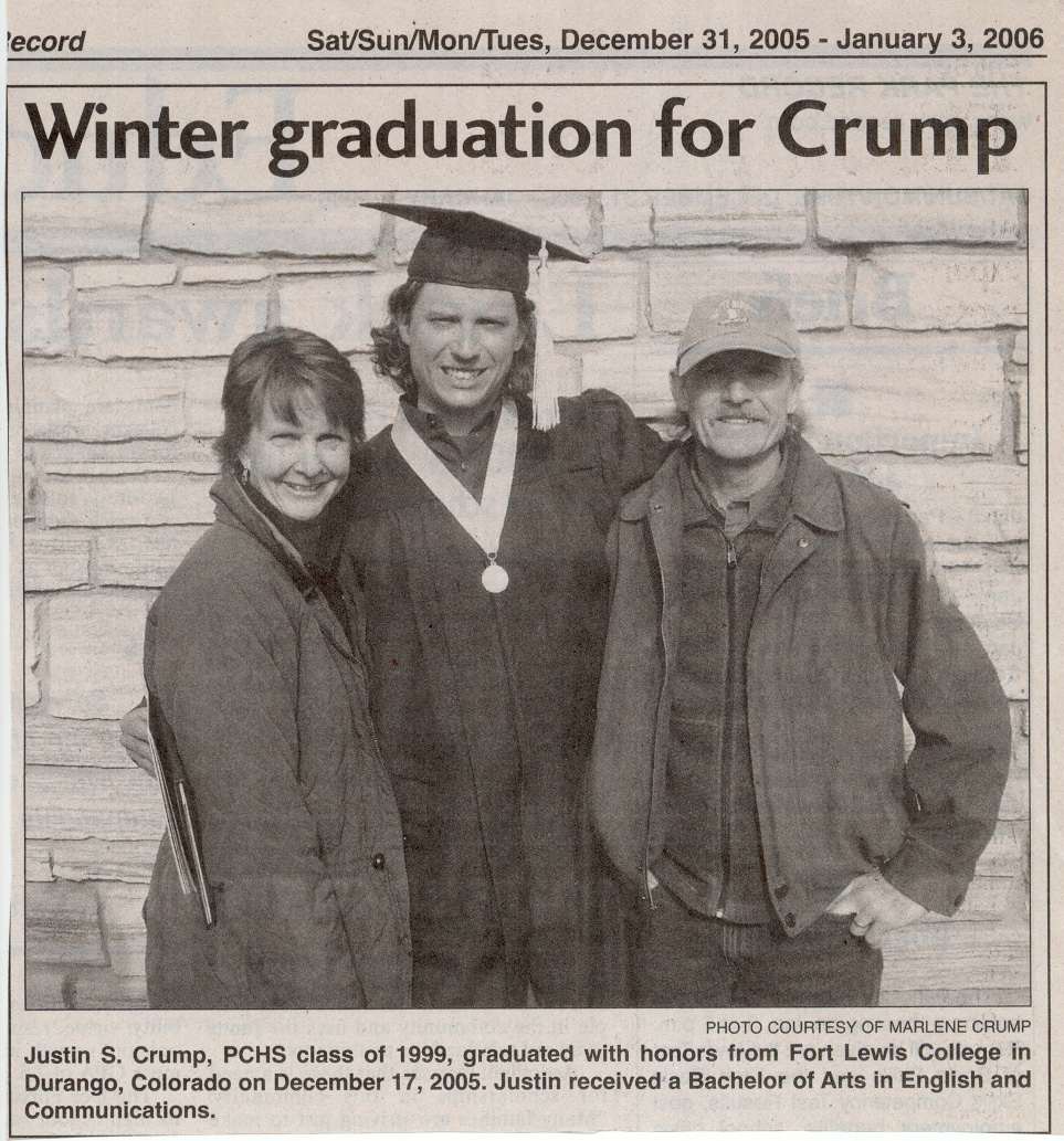 2006 Jan 3 Justin Crump graduates