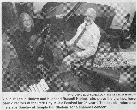 2009 July - Leslie and Russell Harlow - 25 years directors of Park City Music Festival