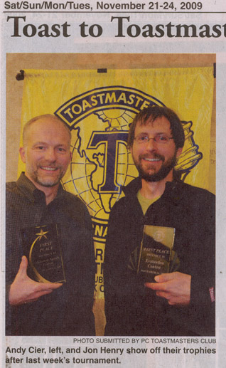 2009 - Nov. Andy Cier- Toastmaster Award-SSSF