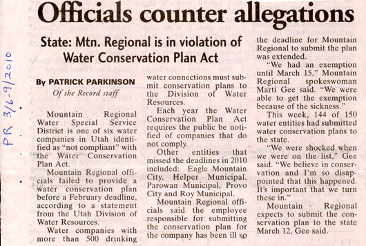 2010 - March 6 - Officials Counter Allegations - No Conservation Plan