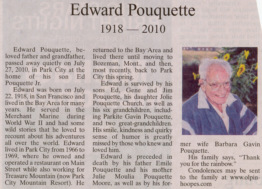 2010- July 27 - Edward Pouquette -1918-2010