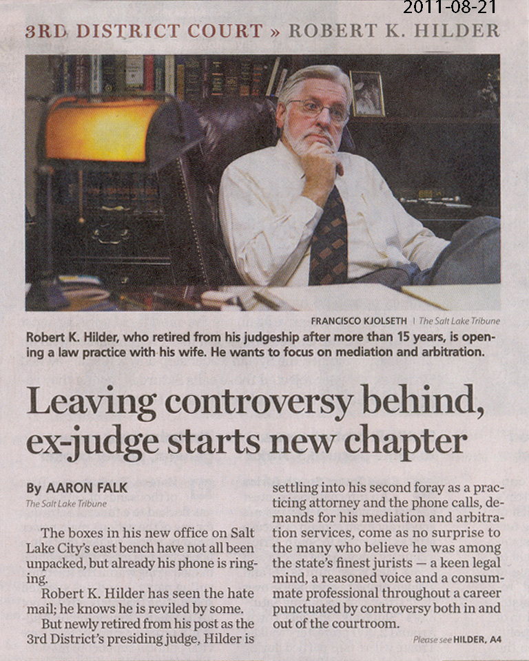 2011 Aug 21 Robert K. Hilder starts new chapter