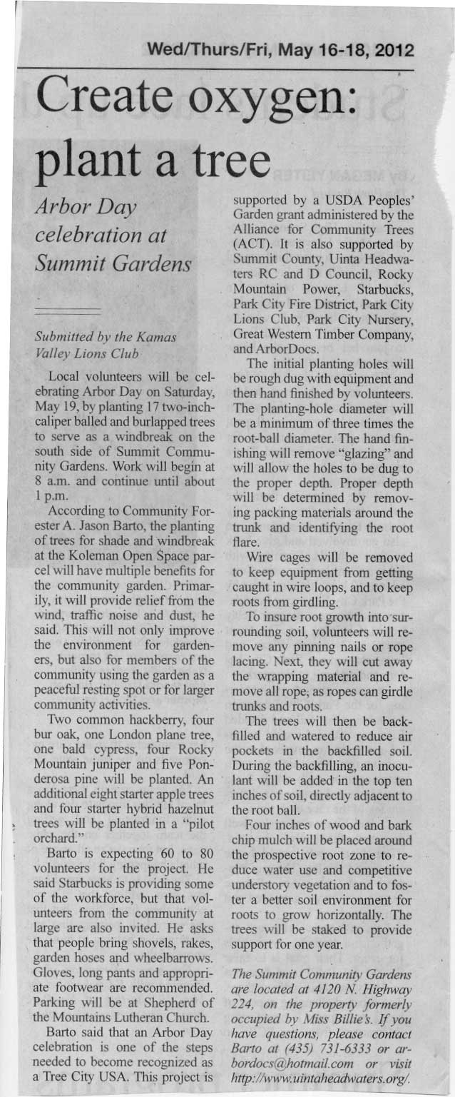 2012 May 19 Arbor Day Tree Planting