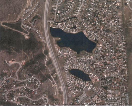 Aerial view of Silver Springs three ponds