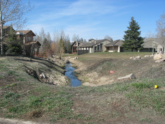 Creekside Open Space Easement - corner in April 2008