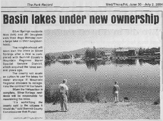 Basin lakes under new ownership - PR - June 30, 2004