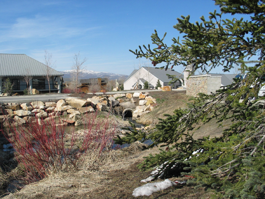 The Springs at Walker Court - commercial area with Spring Creek