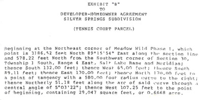 Developer-Homeowner Agreement Silver Springs Subdivision 10/25/1989 Exhibit B