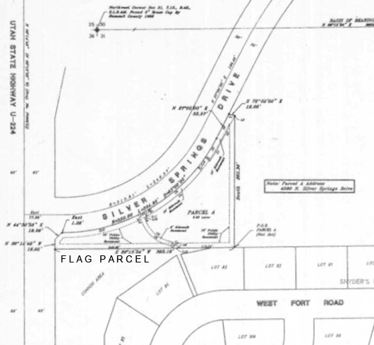 Home Savings and Flag Parcel layout