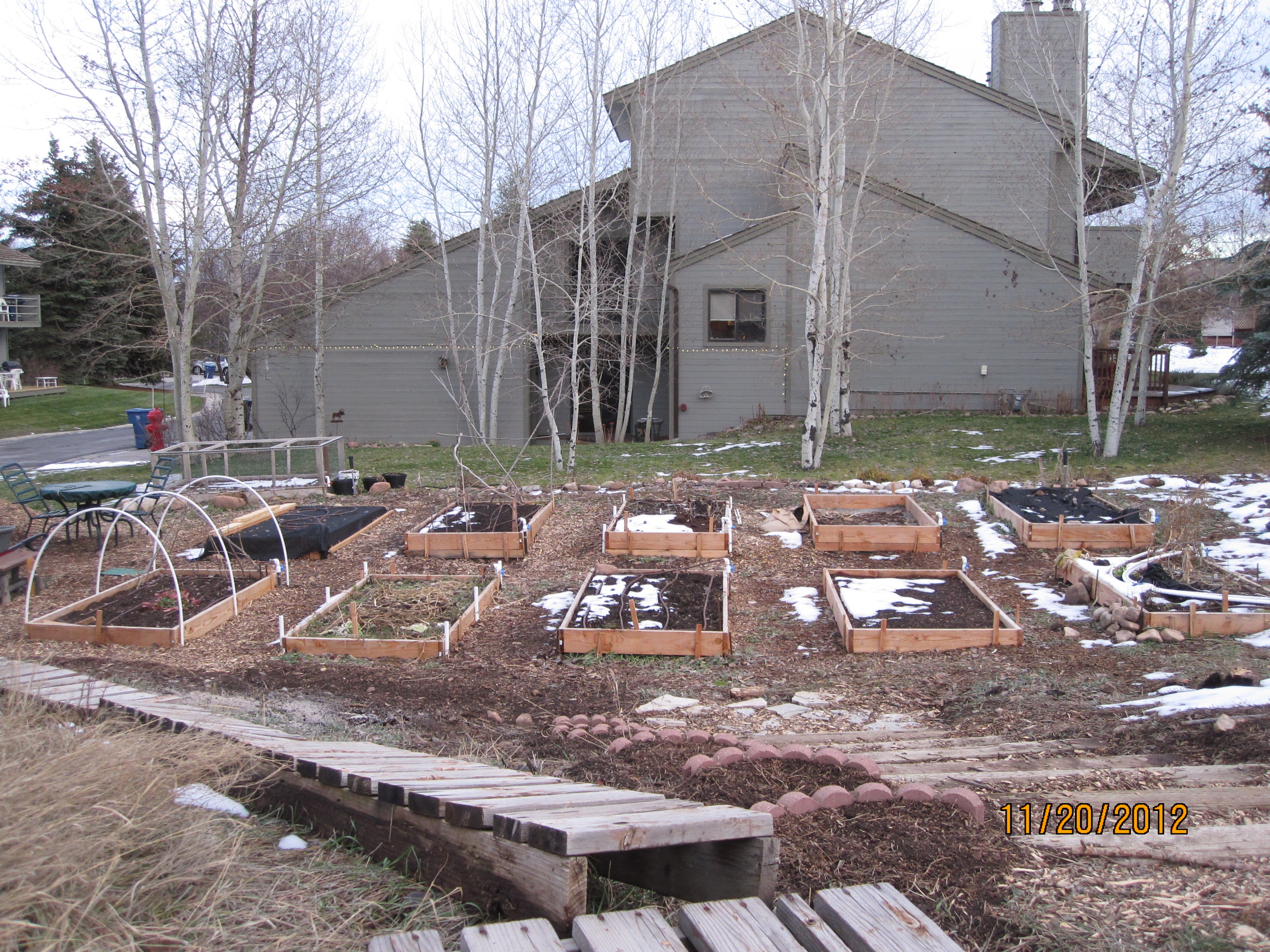 Silver Meadow Townhomes raised bed gardens