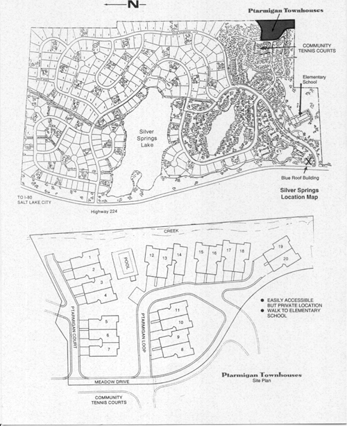 Ptarmigan Townhouses - Silver Springs Master Association - 1992 map and overview