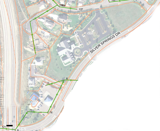 The Springs subdivision - aerial