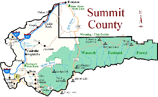 Outline map of Summit County